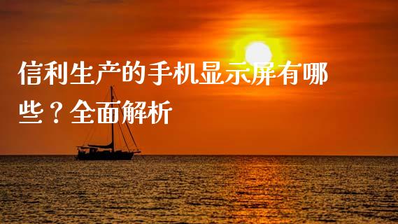 信利生产的手机显示屏有哪些？全面解析_https://cj001.lansai.wang_会计问答_第1张