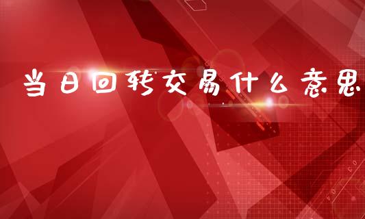 当日回转交易什么意思_https://cj001.lansai.wang_会计问答_第1张