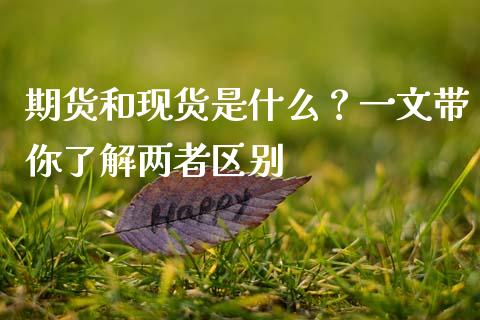 期货和现货是什么？一文带你了解两者区别_https://cj001.lansai.wang_财经问答_第1张