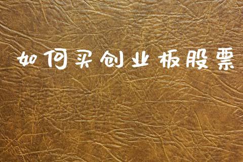 如何买创业板股票_https://cj001.lansai.wang_财经问答_第1张
