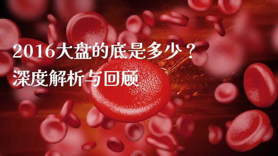 2016大盘的底是多少？深度解析与回顾_https://cj001.lansai.wang_股市问答_第1张