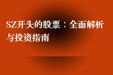 SZ开头的股票：全面解析与投资指南_https://cj001.lansai.wang_会计问答_第1张