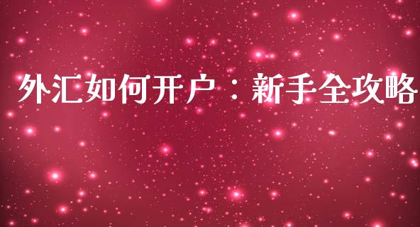 外汇如何开户：新手全攻略_https://cj001.lansai.wang_财经问答_第1张