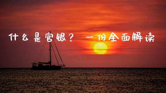 什么是官银？ 一份全面解读_https://cj001.lansai.wang_会计问答_第1张