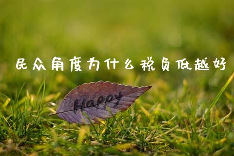 民众角度为什么税负低越好_https://cj001.lansai.wang_期货问答_第1张