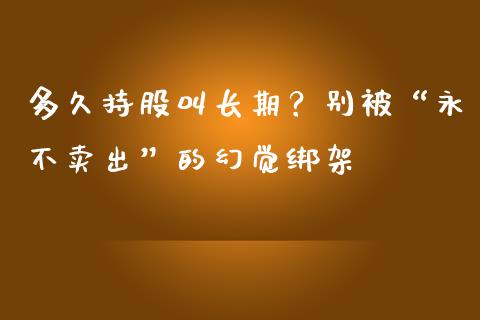 多久持股叫长期？别被“永不卖出”的幻觉绑架_https://cj001.lansai.wang_财经百问_第1张