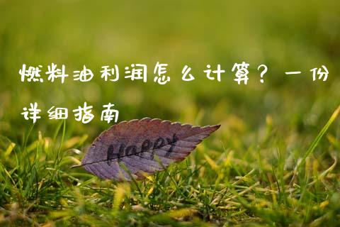 燃料油利润怎么计算？一份详细指南_https://cj001.lansai.wang_财经问答_第1张