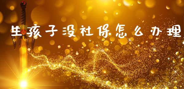 生孩子没社保怎么办理_https://cj001.lansai.wang_保险问答_第1张
