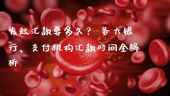 发起汇款要多久？ 各大银行、支付机构汇款时间全解析_https://cj001.lansai.wang_股市问答_第1张