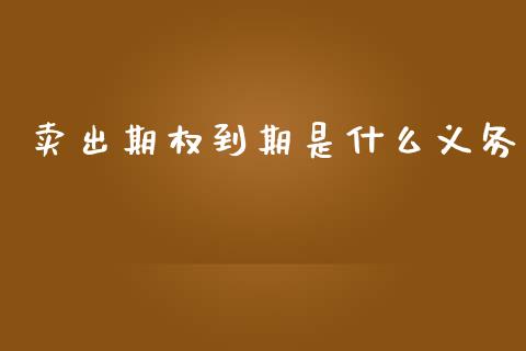 卖出期权到期是什么义务_https://cj001.lansai.wang_财经问答_第1张