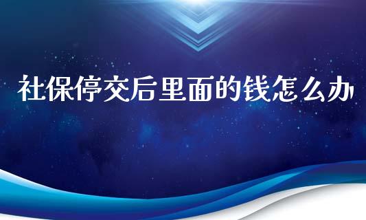 社保停交后里面的钱怎么办_https://cj001.lansai.wang_理财问答_第1张