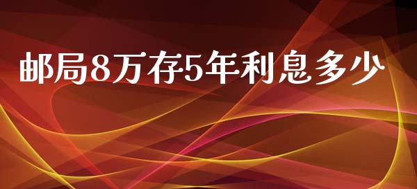 邮局8万存5年利息多少_https://cj001.lansai.wang_财经百问_第1张