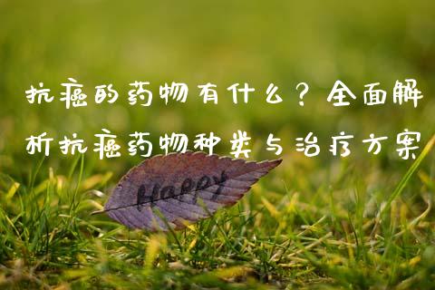 抗癌的药物有什么？全面解析抗癌药物种类与治疗方案_https://cj001.lansai.wang_财经问答_第1张