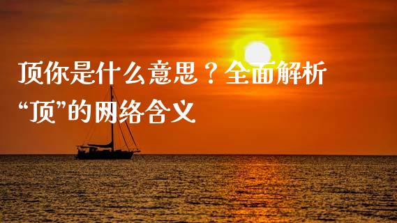 顶你是什么意思？全面解析“顶”的网络含义_https://cj001.lansai.wang_财经问答_第1张