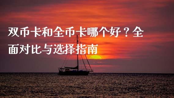 双币卡和全币卡哪个好？全面对比与选择指南_https://cj001.lansai.wang_金融问答_第1张