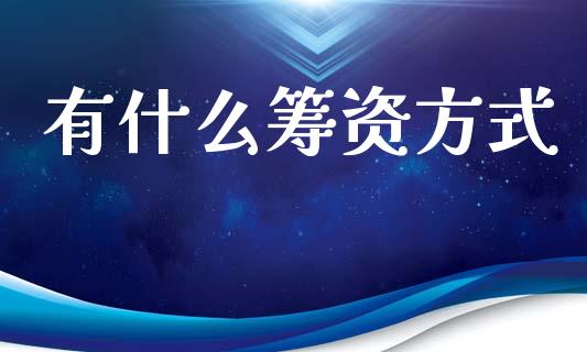 有什么筹资方式_https://cj001.lansai.wang_会计问答_第1张